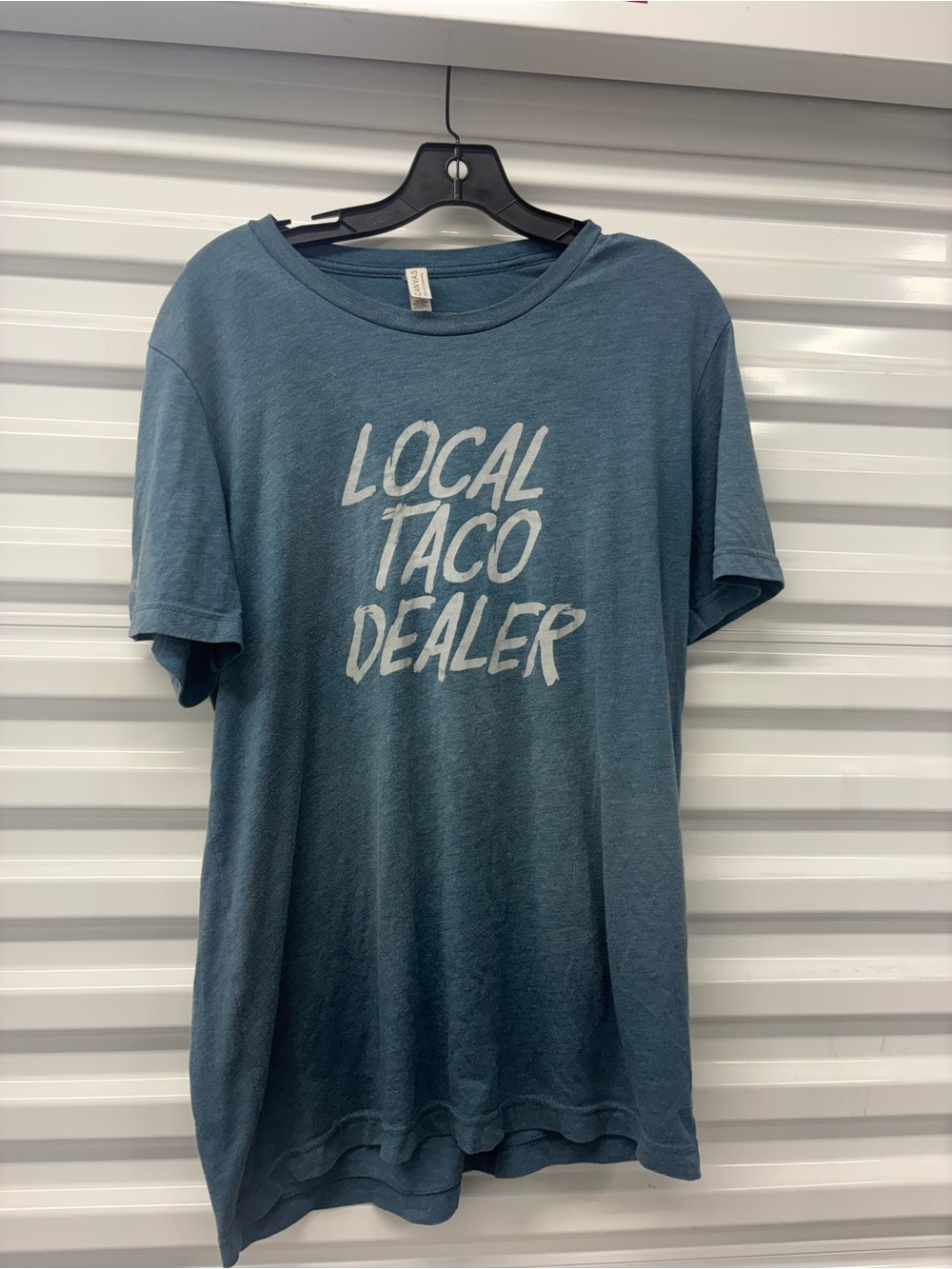 Bella+Canvas Men's Blue Crew Neck Local Taco Dealer Graphic T-Shirt L